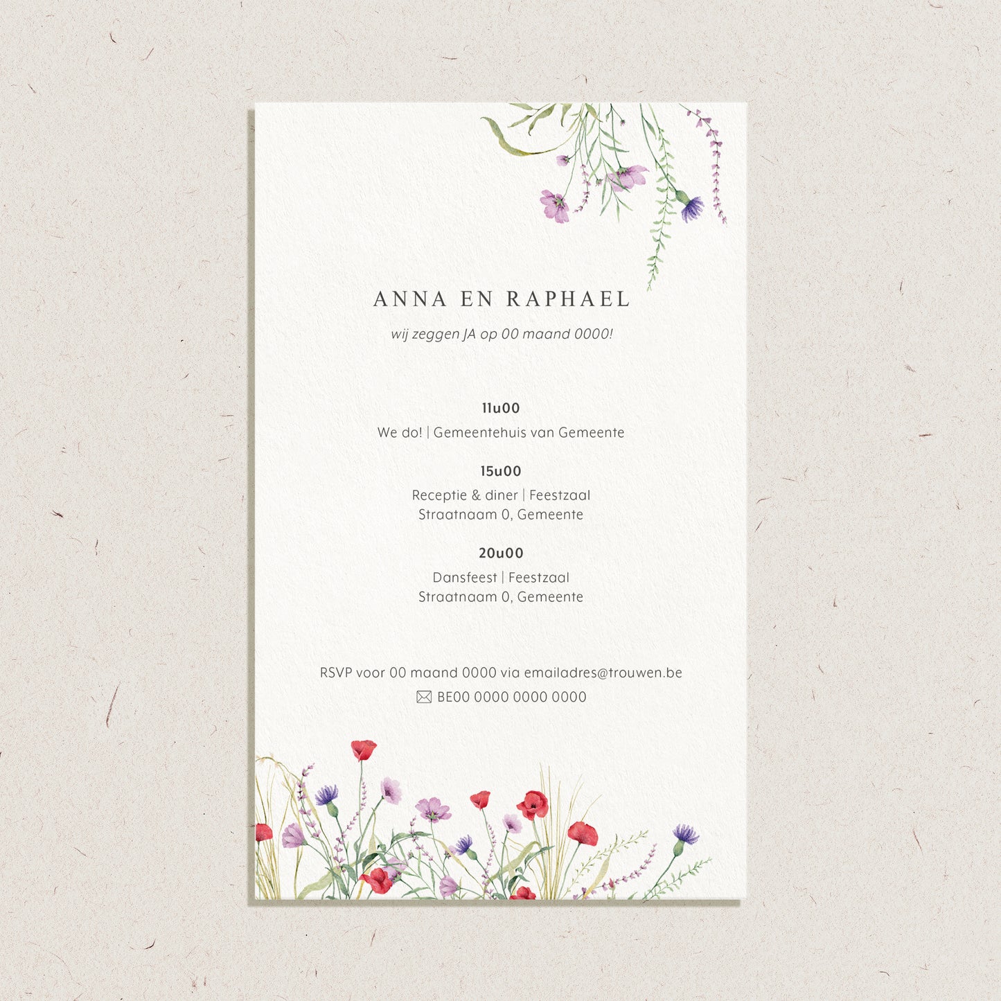 Trouwkaart 'Anna & Raphael'