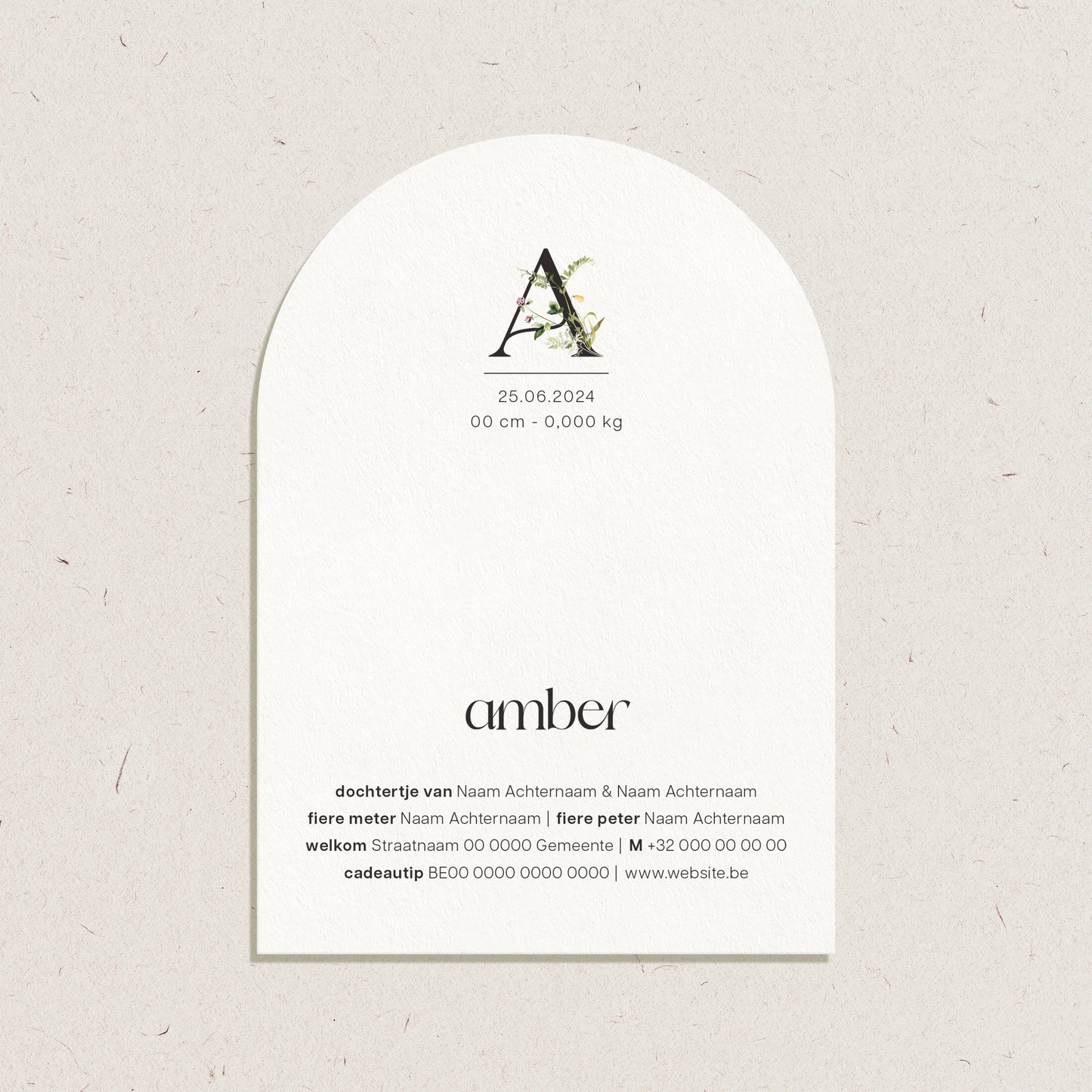 Geboortekaartje 'Amber'