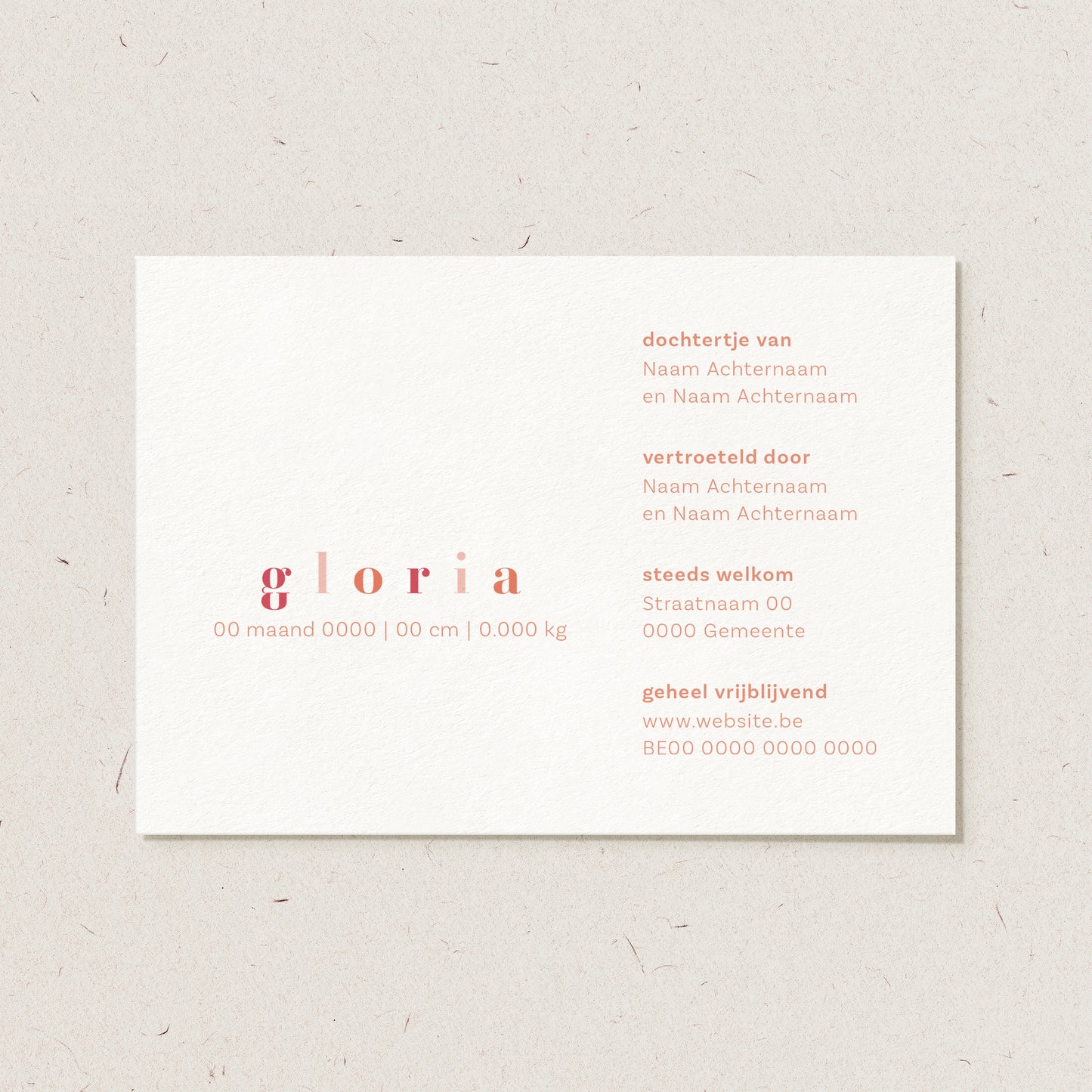 Geboortekaartje 'Gloria'