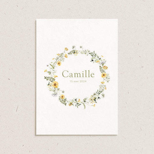 Geboortekaartje 'Camille'