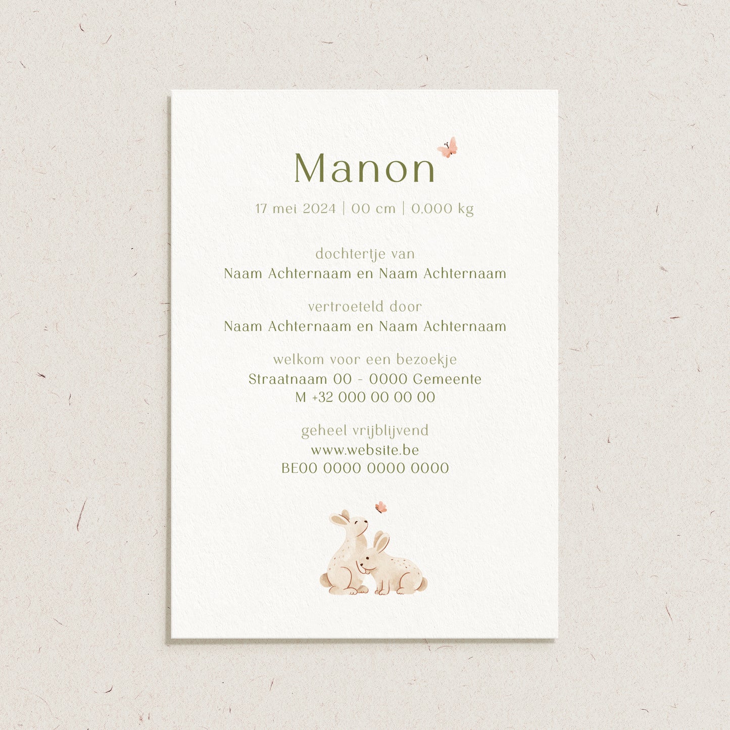 Geboortekaartje 'Manon'