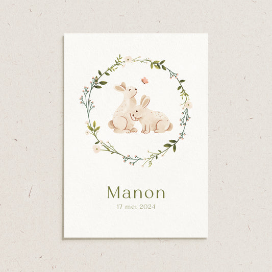 Geboortekaartje 'Manon'