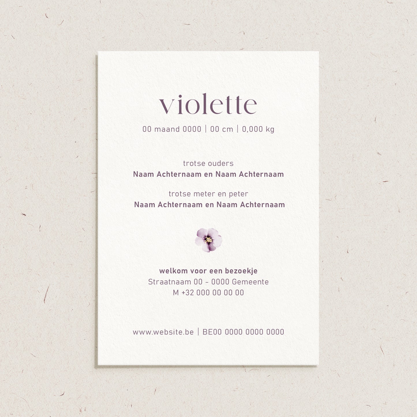 Geboortekaartje 'Violette'