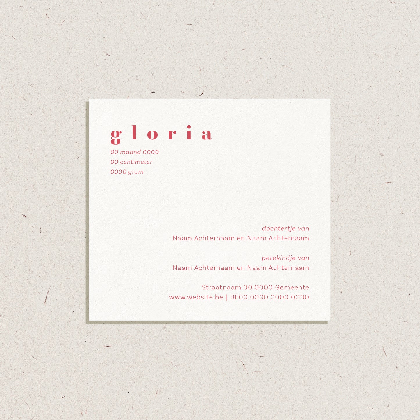 Geboortekaartje 'Gloria'