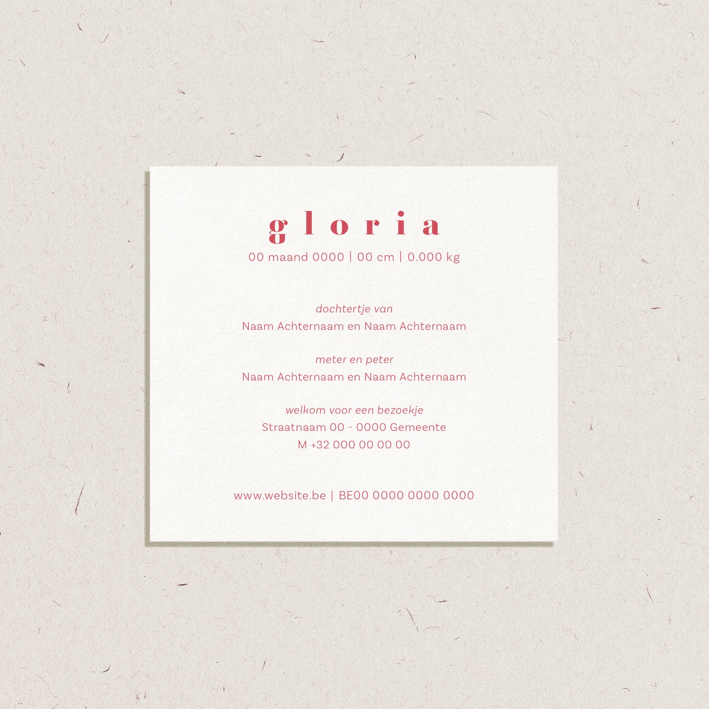 Geboortekaartje 'Gloria'