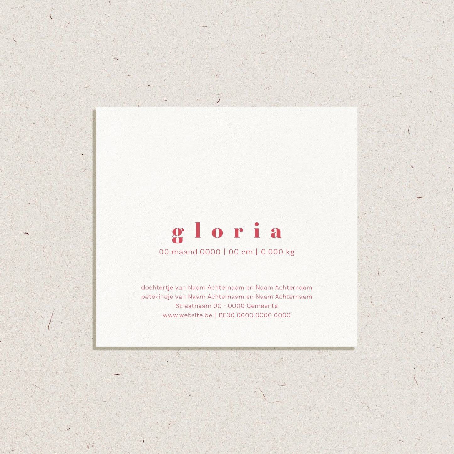 Geboortekaartje 'Gloria'