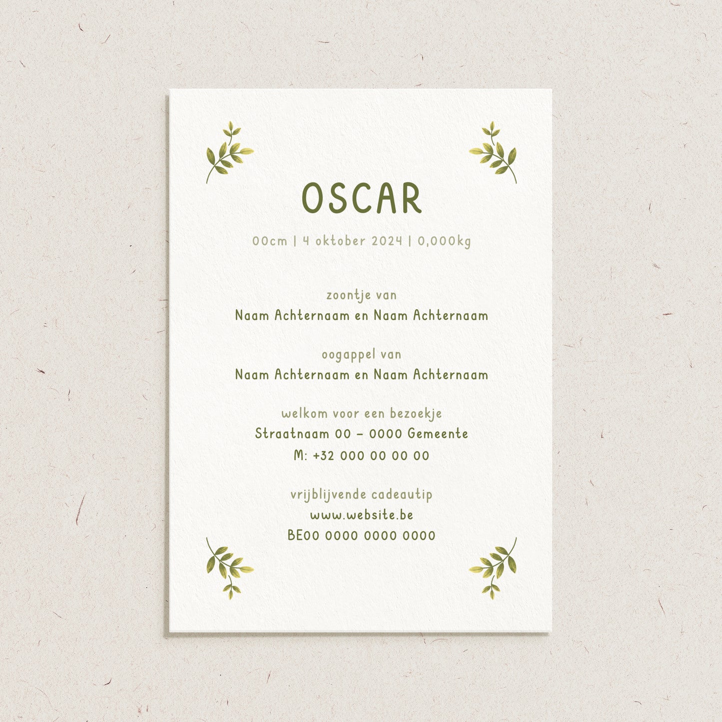 Geboortekaartje 'Oscar'