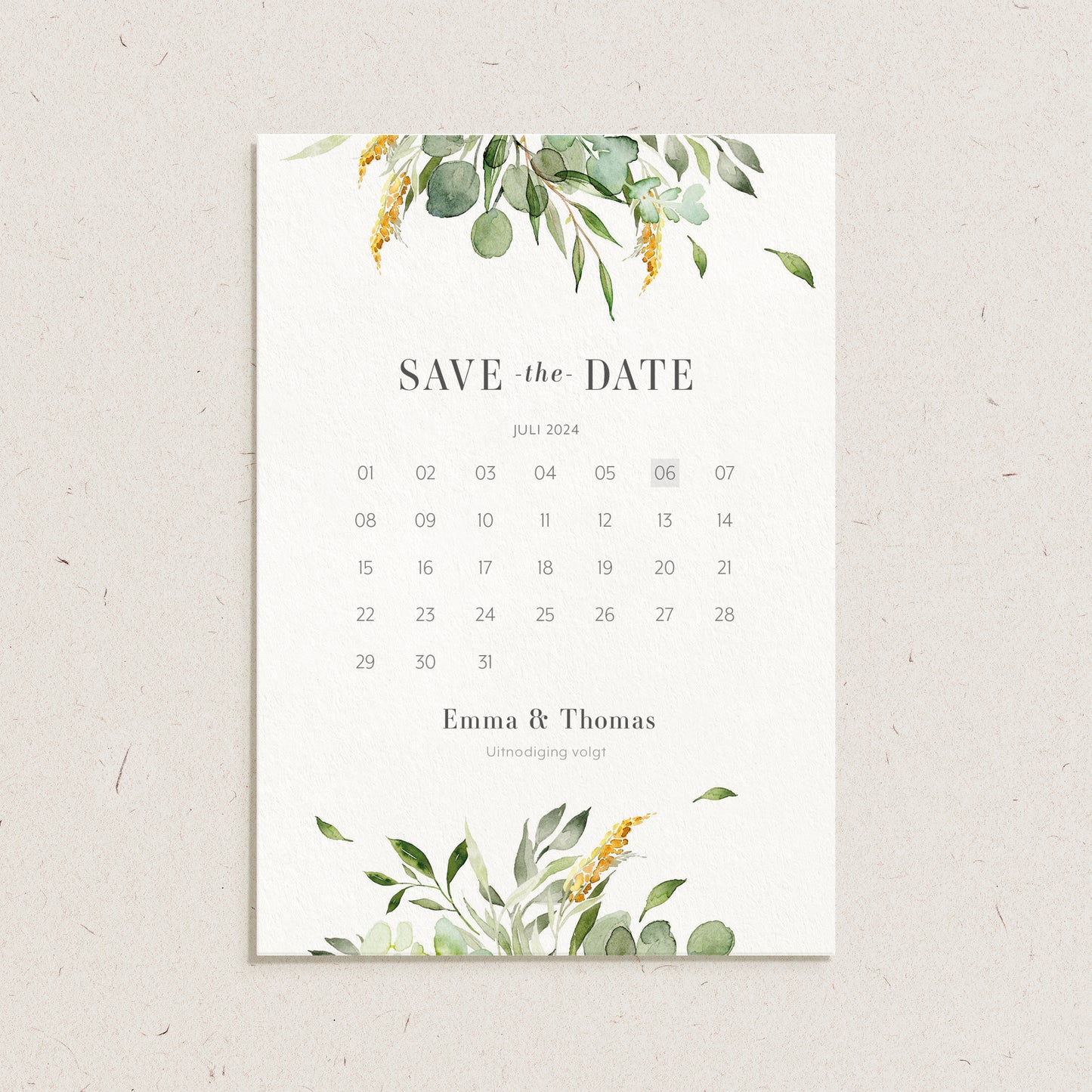 Save the date 'Emma & Thomas'