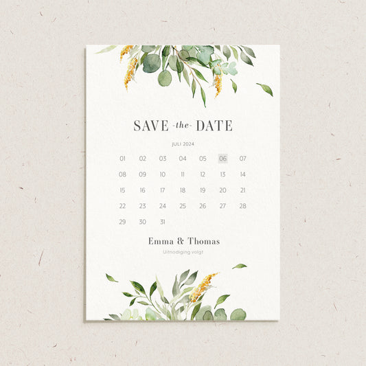 Save the date 'Emma & Thomas'