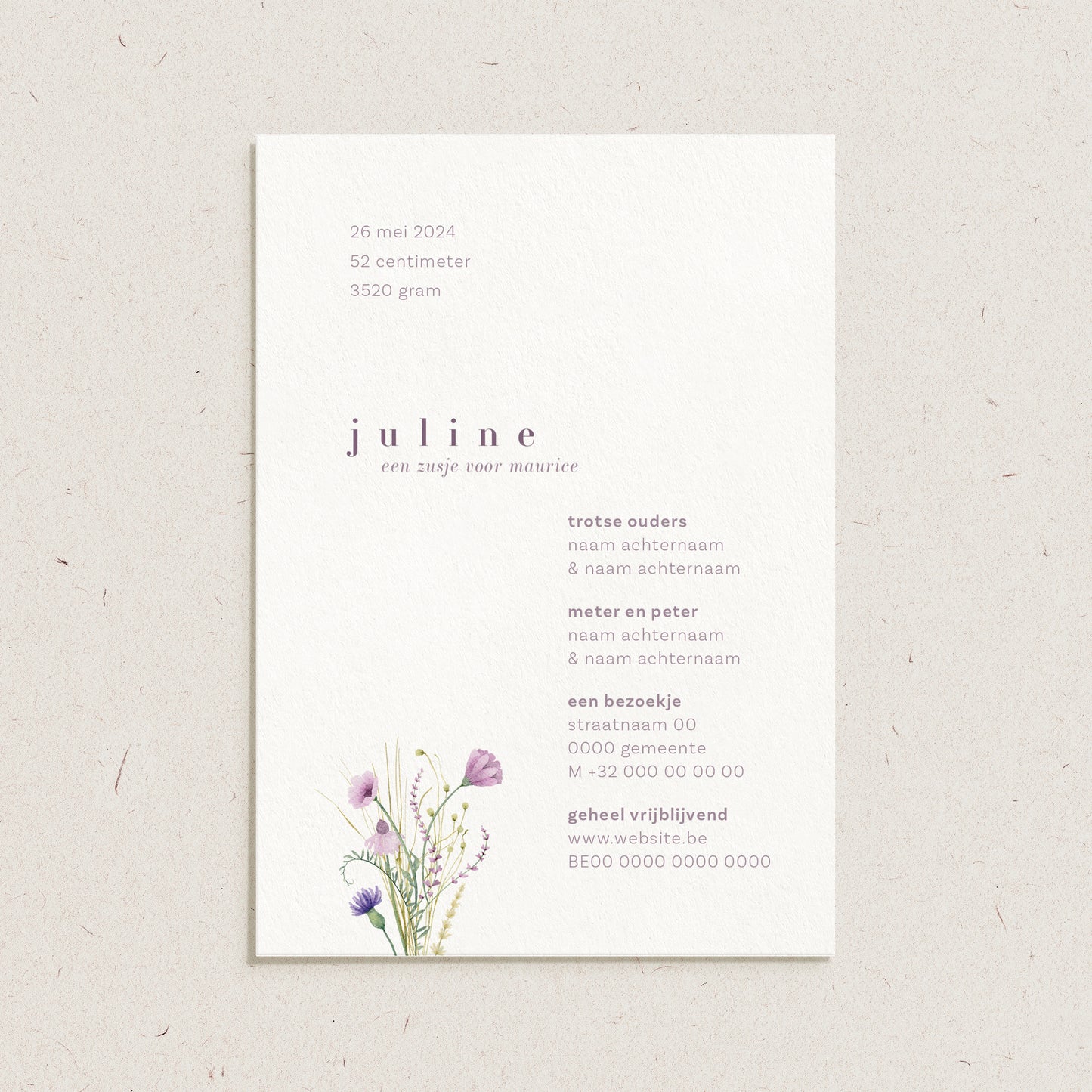 Geboortekaartje 'Juline'