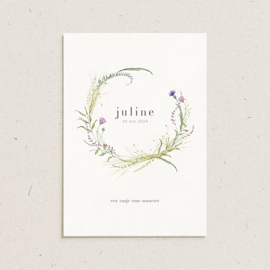 Geboortekaartje 'Juline'