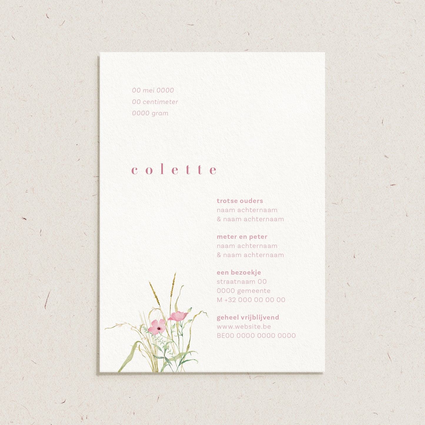 Geboortekaartje 'Colette'