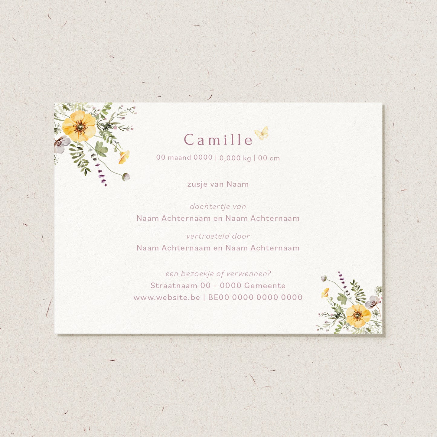 Geboortekaartje 'Camille'